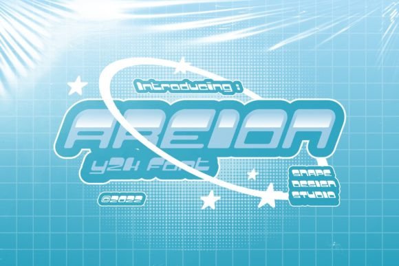 Areion Display Font for Bold, Y2K-Inspired Craft Projects