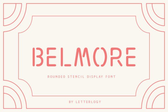 Belmore: A Rounded Modern Stencil Display Font for Editorial Design