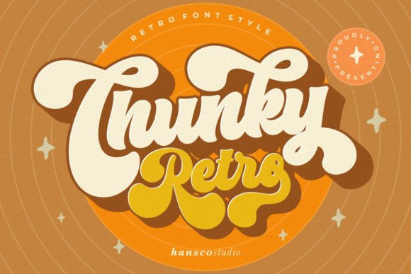 Chunky Retro Font: Smooth, Rounded Retro Display Fonts for Crafters