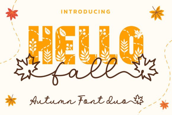 Hello Fall Duo: Autumn-Inspired Display Font for Seasonal Branding