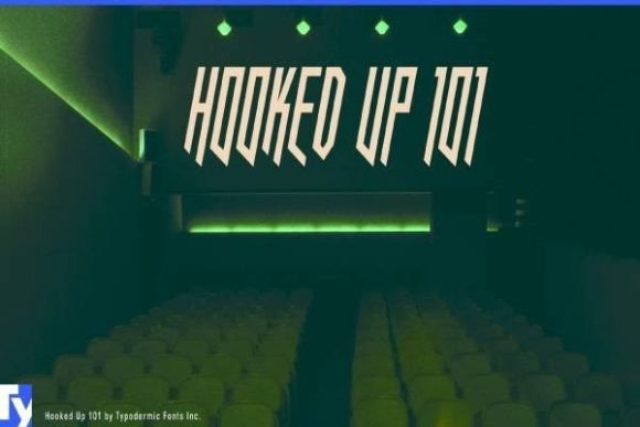 Hooked Up: Sharp-Edged Techno Font for Editorial Design