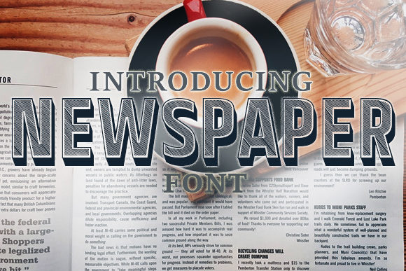 Newspaper Display Font for Editorial Design