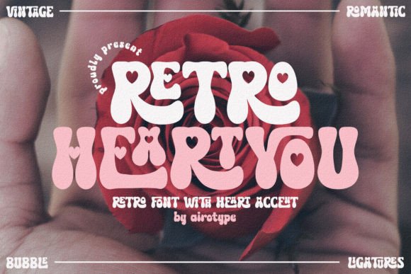 Retro Heart You Font for Whimsical Branding