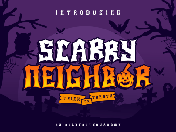 Scary Neighbor Font: Playful Horror Display & Dingbats for Makers